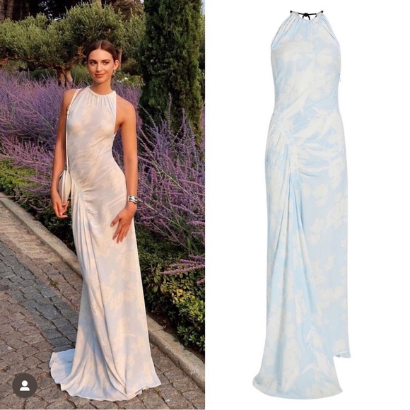 Proenza Schouler Floral Draped Sleeveless Gown - Picture 1 of 15